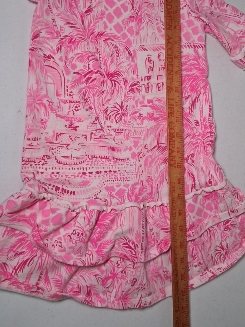 Lilly Pulitzer Kailyn Dress Girls Medium 6-7 Pink Blossom Palm Beach Paradise - Picture 7 of 12